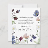 Botanische Boho Wildbloemen Funeral Bedankkaart (Voorkant)