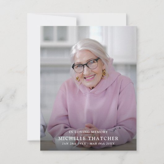 Botanische Boho Wildbloemen Funeral Bedankkaart (Achterkant)