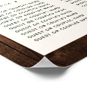 Botanische Boho Woodgrain Wedding Seding Chart Poster (Hoek)