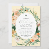 Botanische Boho Yellow Christening gepersonaliseer Kaart (Voorkant)