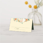 Botanische Boho Yellow Greenery Floral Wedding Plaatskaartje (Voorkant)