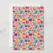 Botanische Bold Blooms Elegante Wildflower Wedding Kaart (Achterkant)