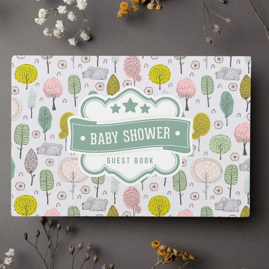 Botanische bomen Natuur Baby shower Gastenboek