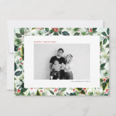 Botanische bonte winterbessen foto kerst feestdagenkaart (Voorkant)