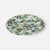 Botanische bonte winterbessen patroon Kerstmis Papieren Bordje (Gekanteld)