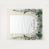 Botanische boog beige trouwfotobooth achtergrond wandkleed (Voorkant (horizontaal))