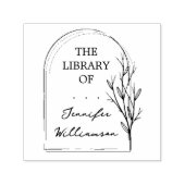 Botanische boog Hand-getrokken aangepaste naam Bib Zelfinktende Stempel (Design)