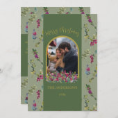 Botanische boog waterverf bessen kerstkaart (Voorkant / Achterkant)