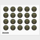 Botanische Boom, Boom des Levens, Ronde Sticker (Vel)