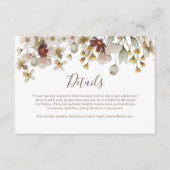 Botanische Bordeaux Aquarel Trouwdetails Encl Informatiekaartje (Voorkant)