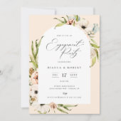 Botanische bos Bloemen Lijst Verlovingsfeest Inv Kaart (Voorkant)