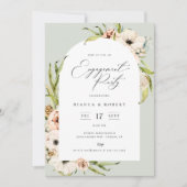 Botanische bos Bloemen Lijst Verlovingsfeest Kaart (Voorkant)