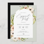 Botanische bos Bloemen Lijst Verlovingsfeest Kaart (Voorkant / Achterkant)