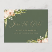 Botanische bos Bloemen Save the Date Aankondiging (Voorkant)