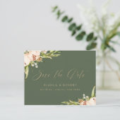 Botanische bos Bloemen Save the Date Aankondiging (Staand voorkant)