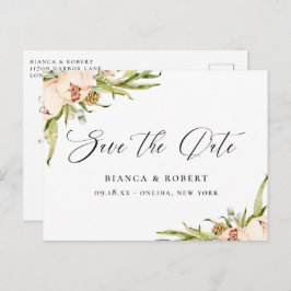 Botanische bos Bloemen Save the Date Aankondigingskaart