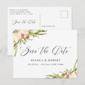 Botanische bos Bloemen Save the Date Aankondigingskaart (Voorkant / Achterkant)