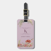 Botanische bos Blush Roze Bagagelabel (Voorkant verticaal)