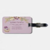Botanische bos Blush Roze Bagagelabel (Achterkant horizontaal)
