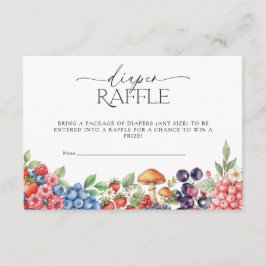Botanische bosbessen Baby shower luier Raffle Informatiekaartje