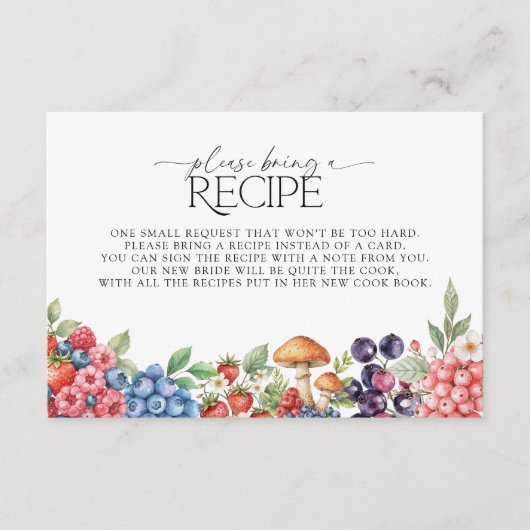 Botanische bosbessen neem een recept mee informatiekaartje (Voorkant)