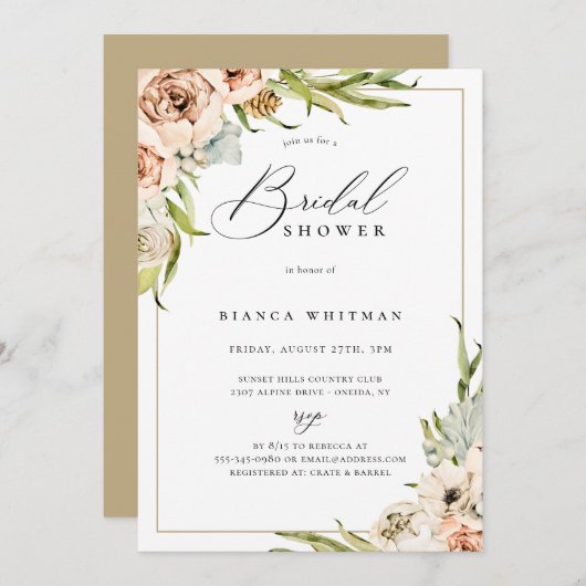 Botanische bosbouillon — Nodal Shower Invitation Kaart (Voorkant / Achterkant)