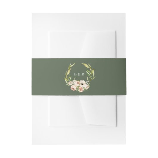 Botanische bosflora met grote monogram in uitnodigingen wikkel (Voorkant Voorbeeld)