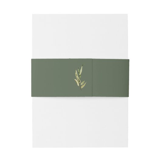 Botanische bosflora met grote monogram in uitnodigingen wikkel (Achterkant Voorbeeld)