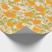 Botanische  boterbloem cadeaupapier (Hoek)