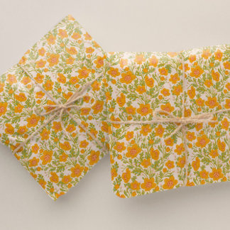 Botanische boterbloem cadeaupapier