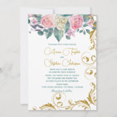 Botanische Bouquet met Faux Gold Glitter Swirls Kaart (Voorkant)