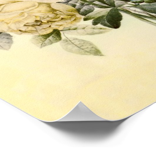  botanische Bouquet van gemengde bloemen Poster (Hoek)