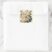  botanische Bouquet van gemengde bloemen Vierkante Sticker (Tas)