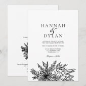 Botanische Bouquet Wedding QR Code Kaart (Voorkant / Achterkant)