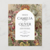  botanische Bourgogne Floral Wedding Invite (Voorkant)