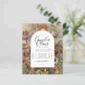  botanische Bourgogne Floral Wedding Invite (Staand voorkant)