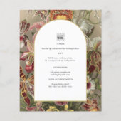 botanische Bourgogne Floral Wedding Invite (Achterkant)