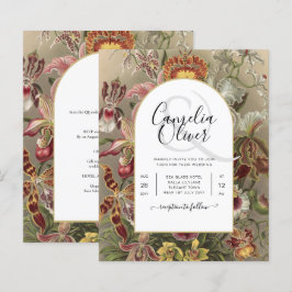  botanische Bourgogne Floral Wedding Invite