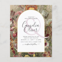  botanische Bourgogne Floral Wedding Invite