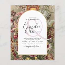  botanische Bourgogne Floral Wedding Invite Flyer
