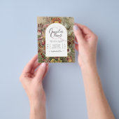  botanische Bourgogne Floral Wedding Invite Flyer (Hand)
