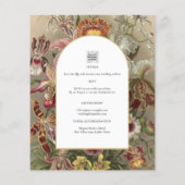  botanische Bourgogne Floral Wedding Invite Flyer (Achterkant)