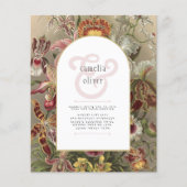  botanische Bourgogne Floral Wedding Invite Flyer (Voorkant)