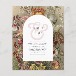  botanische Bourgogne Floral Wedding Invite Flyer