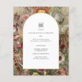  botanische Bourgogne Floral Wedding Invite Flyer (Achterkant)
