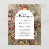  botanische Bourgogne Floral Wedding Invite Flyer (Voorkant)