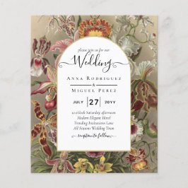  botanische Bourgogne Floral Wedding Invite Flyer