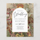  botanische Bourgogne Floral Wedding Invite Flyer (Voorkant)