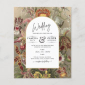  botanische Bourgogne Floral Wedding Invite Flyer (Voorkant)