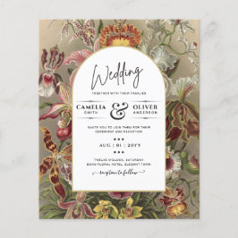  botanische Bourgogne Floral Wedding Invite Flyer